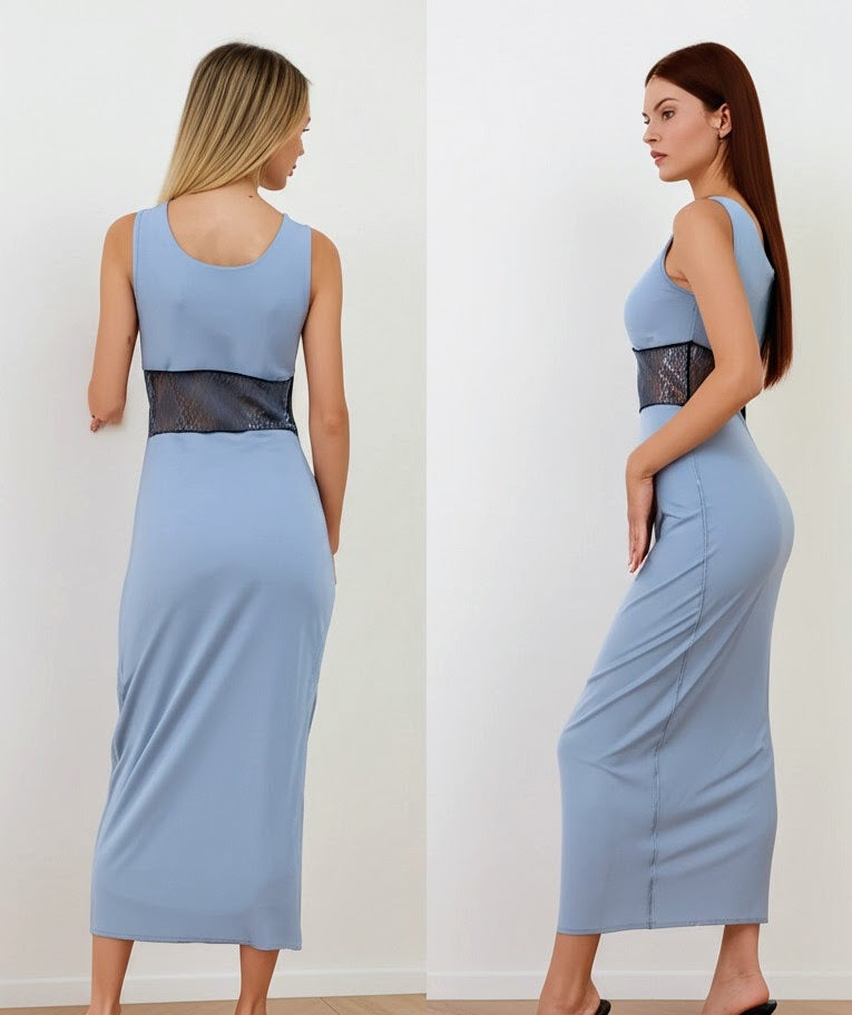 Elegantes Abendkleid grau mieten