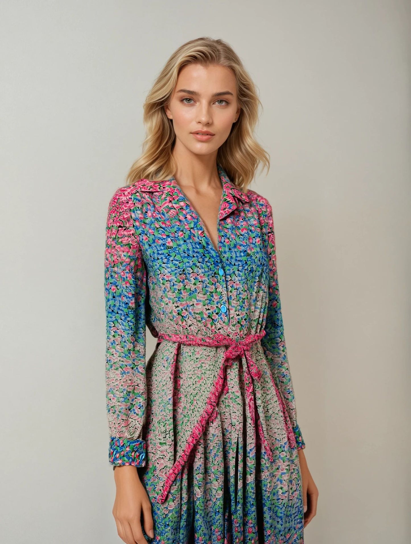 Vintage Blumenkleid Paris