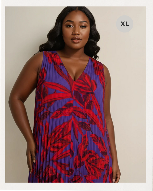 Violett-rotes Plisseekleid von Phase Eight