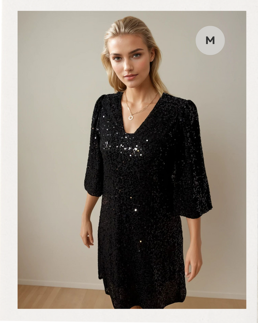 Schwarzes Paillettenkleid