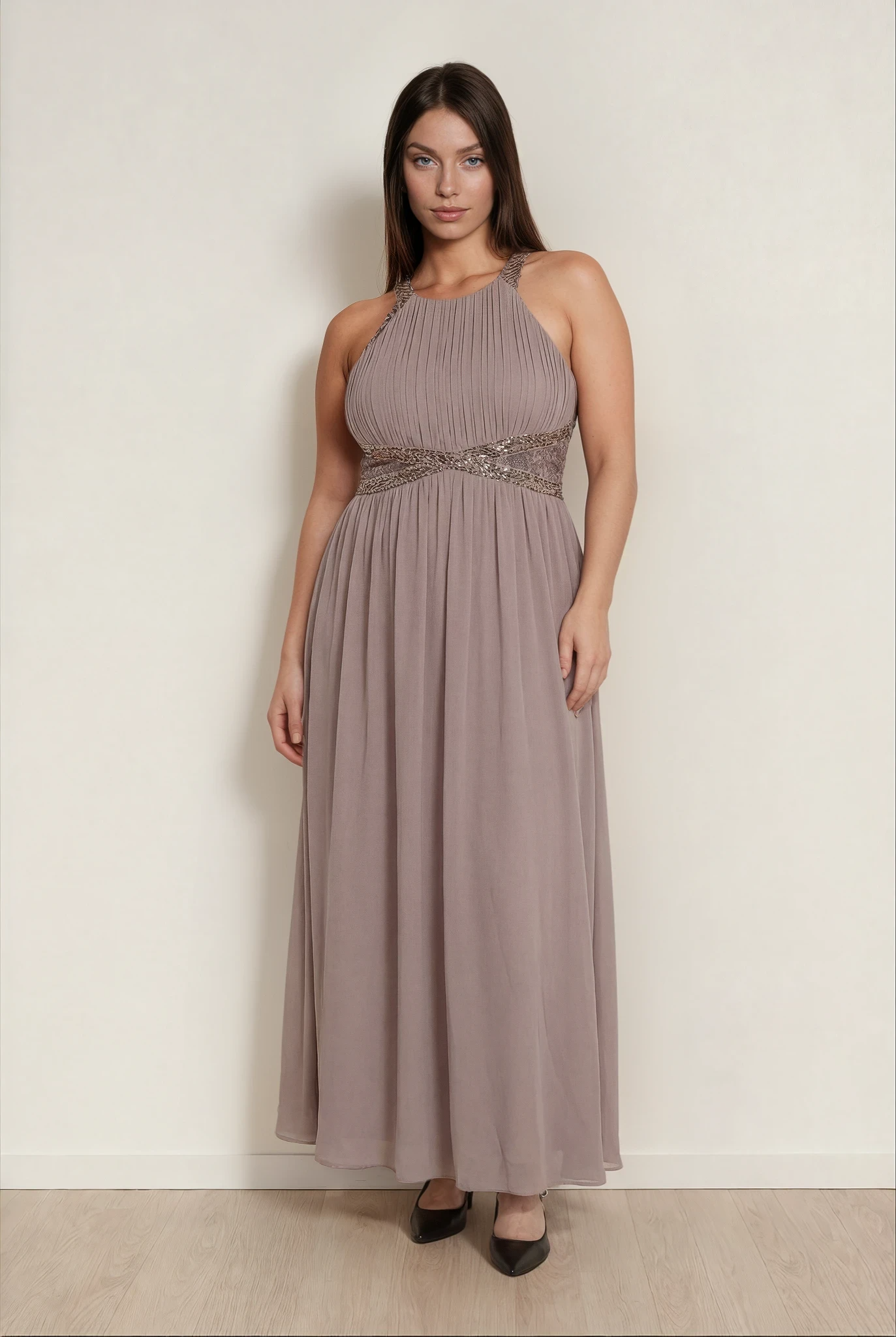 Little Mistress – Abendkleid in Taupe/Rosé-Mauve