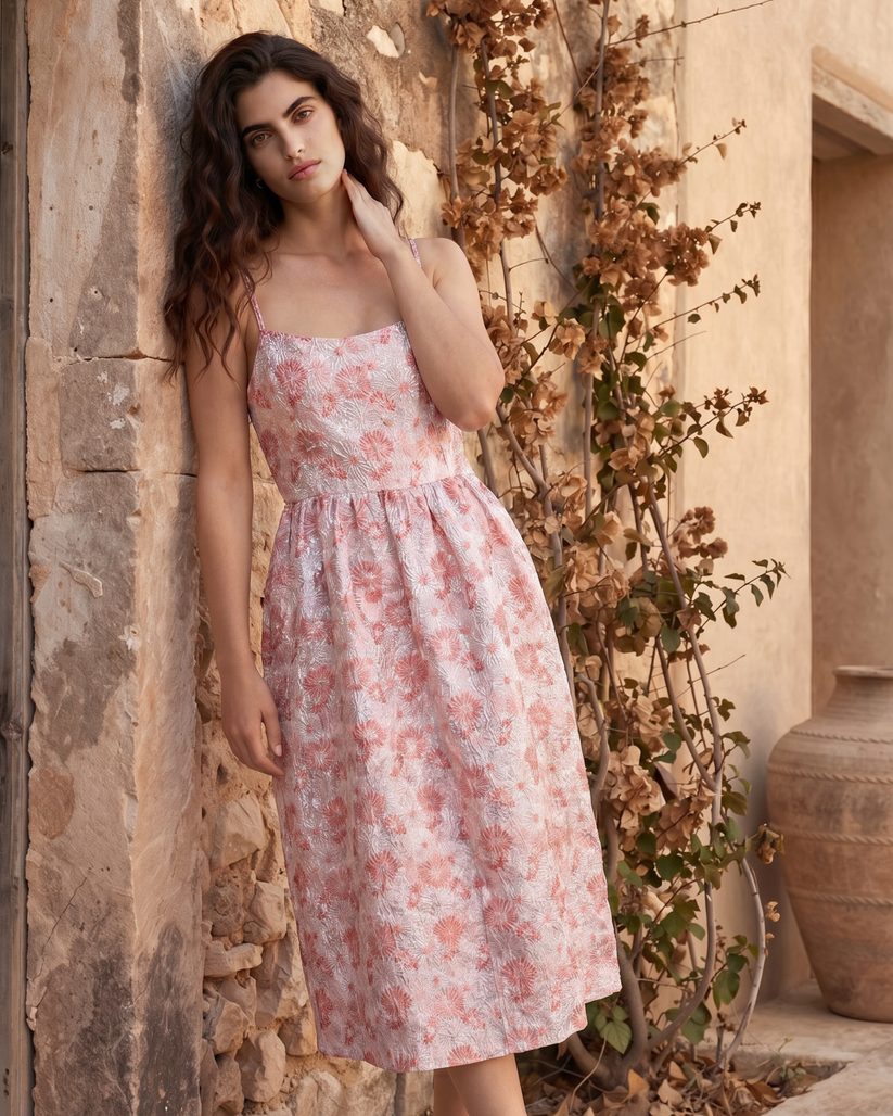Selected Femme – Festliches, wadenlanges Cocktailkleid