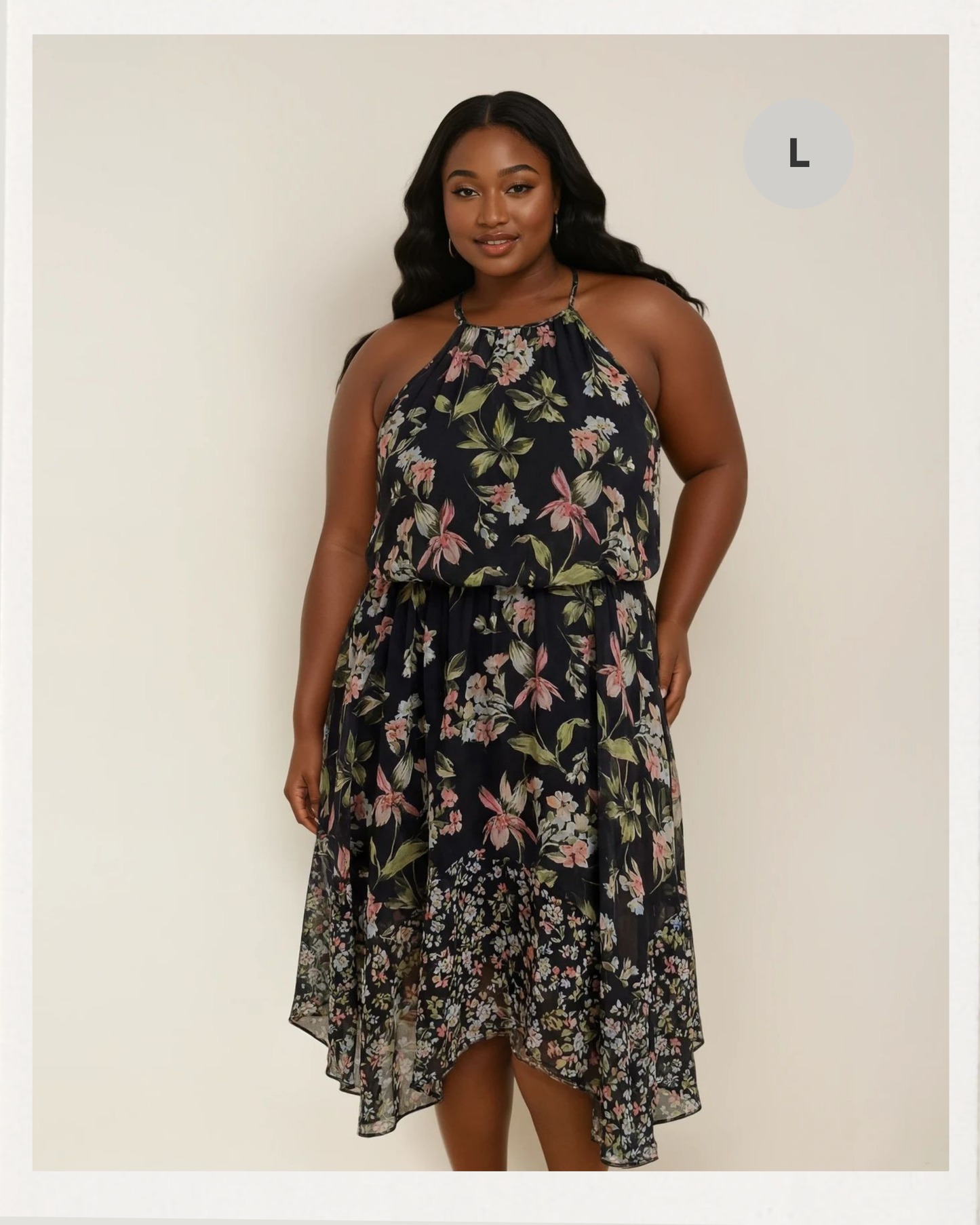 Mittellanges Blumenkleid